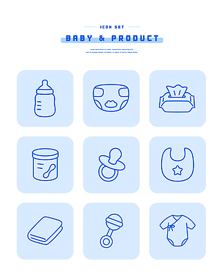 사람 아기용품 오브젝트 파일형식 벡터 아기 기저귀 젖병 물티슈 분유 앞치마 책 딸랑이 옷 디자인 상품 AI파일 어린이 일러스트 국내일러스트