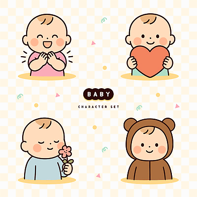 캐릭터 손 꽃 감정 어린이 컬러 일러스트 곰 표정 사랑 미소 웃음 귀여움 하트 표현 아기 즐거움 일러캐릭터 AI파일 모양 식물 동물 컨셉 포유류 사람 신체부위 파일형식 벡터