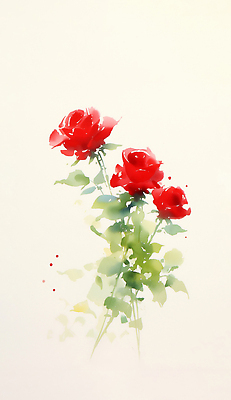 JPG 식물 디자인 꽃 감정 예술 줄기 컬러 백그라운드 잎 일러스트 자연 생명 수채화 장식 장미 정원 표현 그림 식물원 뷰티풀 국내일러스트 AI일러스트 AI콘텐츠 생태계 파일형식