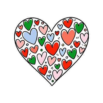 모양 디자인 감정 어린이 예술 컬러 백그라운드 무늬 일러스트 수채화 아이디어 사랑 하트 표현 크기 즐거움 그림 크레파스 창의성 국내일러스트 AI파일 컨셉 학용품 사람 파일형식 벡터