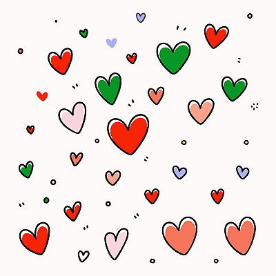 모양 디자인 행복 감정 어린이 컬러 백그라운드 패턴 일러스트 사랑 그래픽 장식 장난감 기쁨 하트 축하 표현 손그림 창의성 국내일러스트 AI파일 컨셉 무늬 사람 파일형식 벡터