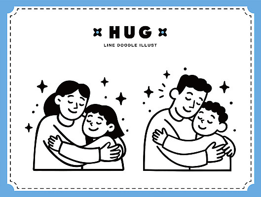 손 행복 감정 일러스트 가족 관계 포옹 함께함 따뜻함 사랑 웃음 만남 표현 그림 감성 친척 순간 유대감 국내일러스트 AI파일 컨셉 안기 표정 신체부위 파일형식 벡터