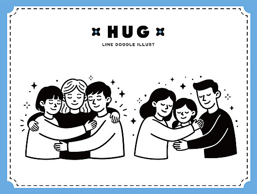 행복 감정 일러스트 가족 관계 포옹 따뜻함 사랑 웃음 사람 이벤트 여러명 친구 기쁨 만남 표현 연결 그림 순간 국내일러스트 AI파일 다수 컨셉 안기 표정 파일형식 벡터
