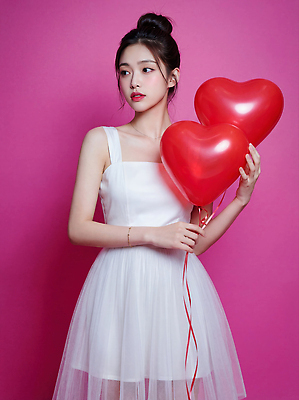 JPG 편집이미지 드레스 여자 기념일 분홍색 포즈 백그라운드 발렌타인데이 사랑 미소 이벤트 사진촬영 하트 보석 풍선 의료성형뷰티 편집실사 AI인물포토 AI콘텐츠 모양 옷 감정 컬러 데이이벤트 표정 사람 촬영 광석 CG 파일형식 AI포토
