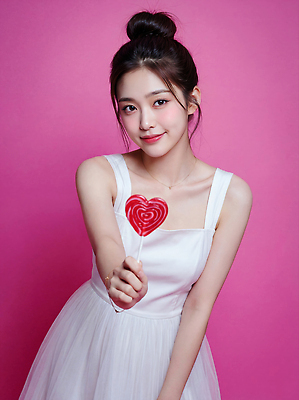 JPG 편집이미지 드레스 여자 패션 분홍색 포즈 백그라운드 발렌타인데이 밝음 사탕 미소 여름 촬영 전시 하트 즐거움 뷰티풀 의료성형뷰티 편집실사 AI인물포토 AI콘텐츠 모양 옷 계절 감정 컬러 데이이벤트 디저트 표정 사람 CG 파일형식 AI포토