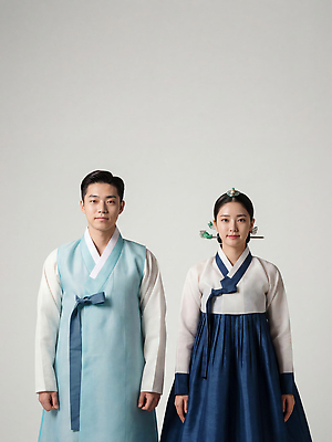 JPG 편집이미지 한국문화 전통 커플 옷 여자 명절 남자 문화 새해 한국 전통의상 한복 의료성형뷰티 스타일 편집실사 AI인물포토 AI콘텐츠 동양문화 한국전통 기념일 아시아 관계 사람 CG 파일형식 AI포토