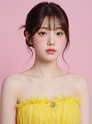 JPG 편집이미지 헤어스타일 여자 컬러 포즈 표정 앞모습 뷰티 볼 피부 뷰티풀 의료성형뷰티 분홍색배경 편집실사 AI인물포토 AI콘텐츠 뷰포인트 분홍색 백그라운드 사람 신체부위 CG 파일형식 AI포토