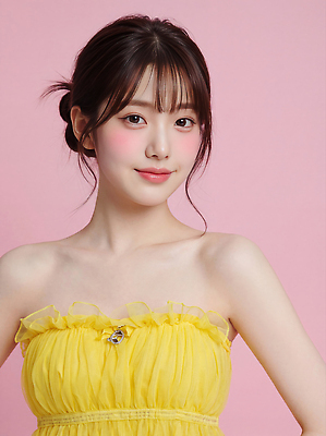 JPG 편집이미지 여자 패션 얼굴 포즈 미소 뷰티 머리 귀여움 촬영 심플 뷰티풀 의료성형뷰티 스타일 분홍색배경 편집실사 AI인물포토 AI콘텐츠 분홍색 백그라운드 컨셉 표정 사람 신체부위 CG 파일형식 AI포토