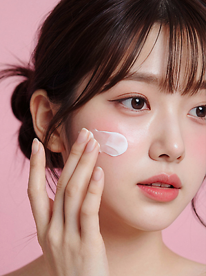 JPG 편집이미지 손 여자 분홍색 관리 화장 뷰티 화장품 집중 피부 크림 피부관리 스킨케어 기초화장 의료성형뷰티 편집실사 AI인물포토 AI콘텐츠 컬러 컨셉 사람 신체부위 CG 파일형식 AI포토