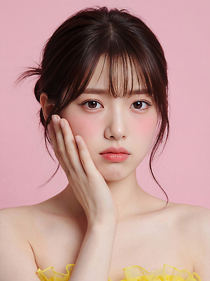 JPG 모델 편집이미지 헤어스타일 손 시선 여자 감정 얼굴 분홍색 백그라운드 표정 손짓 청춘 뷰티 촬영 뷰티풀 의료성형뷰티 편집실사 AI인물포토 AI콘텐츠 컬러 컨셉 모션 사람 신체부위 CG 파일형식 AI포토