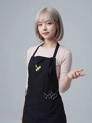 JPG 편집이미지 직업 패션 사람 여름 뷰티 머리카락 앞치마 작업 미용실 미용사 이발 프레젠테이션 오브젝트 서비스 의료성형뷰티 스타일 편집실사 AI인물포토 AI콘텐츠 계절 머리 뷰티샵 CG 파일형식 AI포토