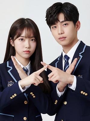 JPG 편집이미지 학생 손 커플 여학생 교복 얼굴 남학생 캠페인 포즈 백그라운드 학교 모션 청소년 친구 표현 의료성형뷰티 편집실사 AI인물포토 AI콘텐츠 옷 여자 교육 남자 관계 사람 신체부위 CG 파일형식 AI포토