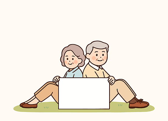 여자 노년 남자 행복 백그라운드 일러스트 가족 모션 함께함 표정 이야기 미소 잔디 두명 정원 시간 연령 소통 국내일러스트 AI파일 식물 감정 컨셉 관계 사람 성인 파일형식 벡터