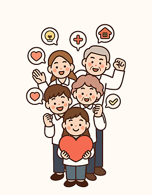 손 행복 어린이 일러스트 가족 관계 모션 협력 대화 사랑 웃음 사람 성인 기쁨 하트 표현 그룹 심볼 소통 국내일러스트 AI파일 모양 감정 컨셉 표정 말하기 신체부위 파일형식 벡터