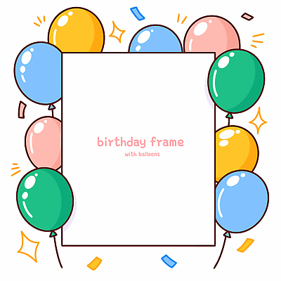 디자인 기념일 컬러 백그라운드 일러스트 수채화 아이디어 프레임 이벤트 장식 세트 파티 축제 축하 원형 생일 즐거움 그림 풍선 국내일러스트 AI파일 도형 감정 컨셉 파일형식 벡터