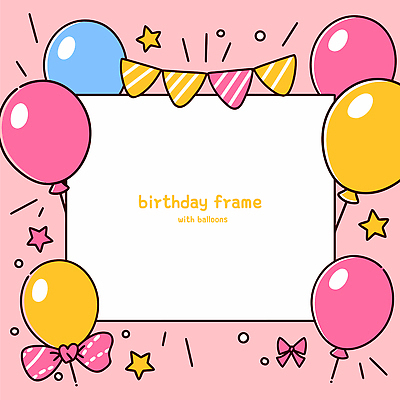 기념일 감정 컬러 컨셉 관계 이벤트 파일형식 벡터 생일 축하 프레임 풍선 파티 장식 친구 가족 모임 행복 백그라운드 분홍색 깃발 선물 즐거움 함께함 일러스트 국내일러스트 AI파일