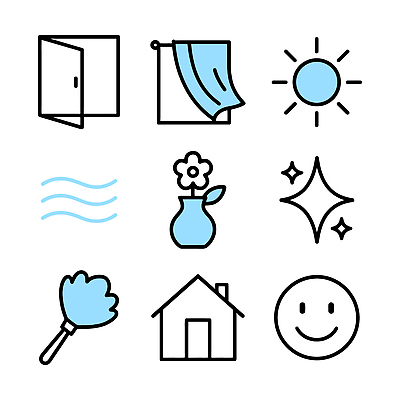 아이콘 꽃 행복 감정 창문 자연 바람 주택 실내 따뜻함 햇빛 시간 청소 뷰티풀 Vase 2D아이콘 AI파일 자연요소 식물 날씨 내부 건물 태양 생태계 파일형식 벡터
