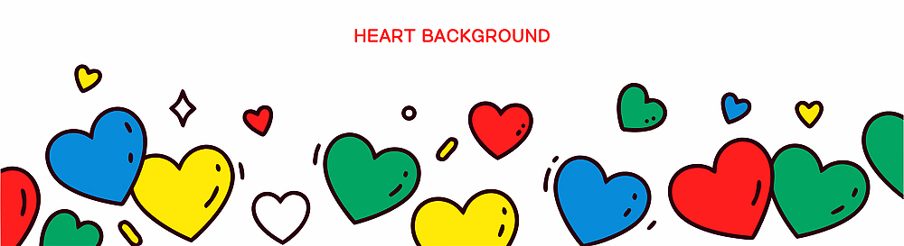 템플릿 디자인 배너템플릿 가로배너 감정 컬러 백그라운드 사랑 빨간색 초록색 파란색 노란색 현수막 하트 배열 즐거움 그림 AI파일 모양 배너 가로 파일형식 벡터