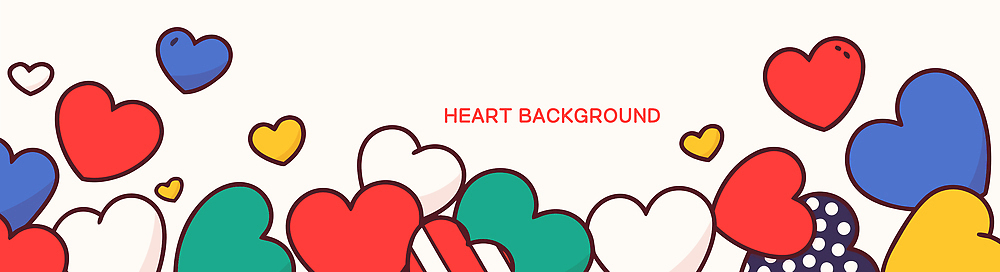 템플릿 디자인 배너템플릿 가로배너 감정 예술 컬러 백그라운드 패턴 사랑 장식 다양 현수막 하트 포근함 이미지 꾸미기 창의성 AI파일 모양 배너 다수 무늬 가로 감각 파일형식 벡터