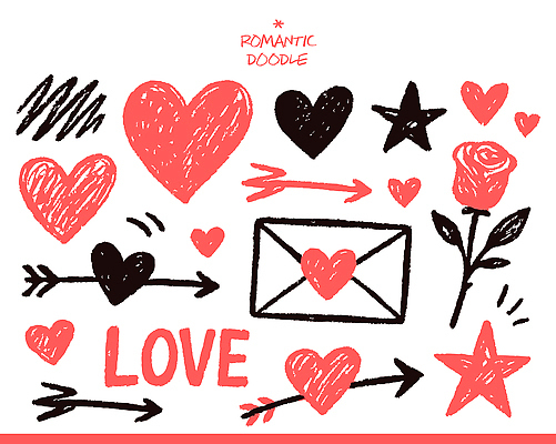 디자인 감정 별 분홍색 일러스트 문구용품 발렌타인데이 사랑 그래픽 세트 장미 검은색 로맨틱 흰색 하트 낙서 편지 심볼 그림 드로잉 창의성 국내일러스트 AI파일 자연요소 모양 꽃 컬러 컨셉 데이이벤트 미술 오브젝트 파일형식 벡터