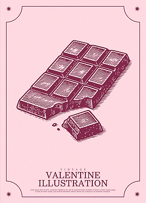 디자인 기념일 분홍색 조각 일러스트 디저트 발렌타인데이 선물 사랑 미술 초콜릿 달콤 만화 즐거움 복고 이미지 먹거리 뷰티풀 국내일러스트 AI파일 감정 음식 컬러 데이이벤트 문화예술 이벤트 맛 파일형식 벡터