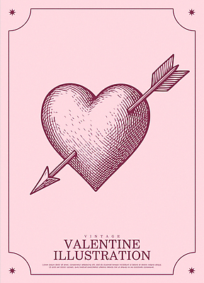 캐릭터 전통 디자인 기념일 감정 예술 백그라운드 일러스트 화살 발렌타인데이 사랑 그래픽 장식 하트 표현 빈티지 심볼 드로잉 단순화된 벽장식 스타일 국내일러스트 AI파일 모양 컨셉 데이이벤트 미술 이벤트 파일형식 벡터