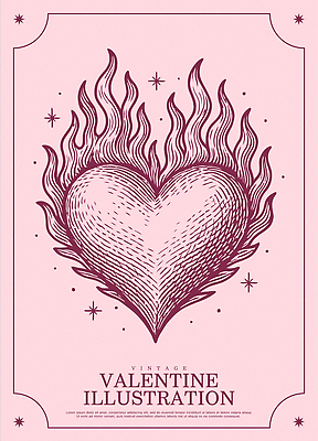디자인 커플 기념일 감정 분홍색 일러스트 불꽃 발렌타인데이 선물 사랑 축제 로맨틱 하트 표현 빈티지 심볼 그림 소통 국내일러스트 AI파일 모양 컬러 컨셉 관계 데이이벤트 불 이벤트 파일형식 벡터