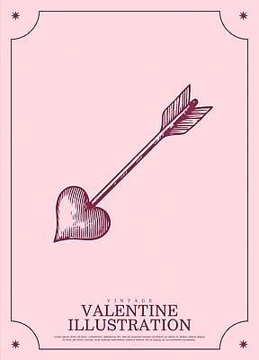 전통 디자인 감정 예술 분홍색 일러스트 화살 발렌타인데이 선물 사랑 그래픽 장식 축제 하트 표현 빈티지 메시지 이미지 국내일러스트 AI파일 모양 컬러 컨셉 데이이벤트 파일형식 벡터