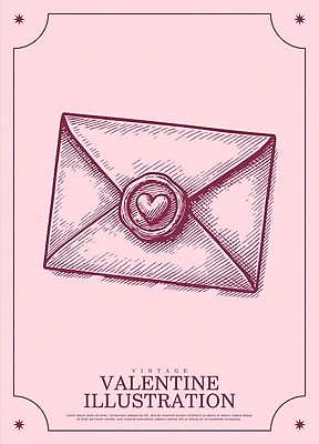 디자인 커플 기념일 분홍색 결혼 일러스트 발렌타인데이 선물 사랑 로맨틱 하트 마음 표현 빈티지 편지 소중 그림 봉인 국내일러스트 AI파일 모양 감정 컬러 컨셉 관계 데이이벤트 이벤트 파일형식 벡터