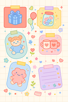 캐릭터 디자인 꽃 종이 컬러 백그라운드 스티커 일러스트 발렌타인데이 선물 장식 귀여움 곰인형 하트 아기 메모지 공예 그림 풍선 아이템 국내일러스트 AI파일 모양 식물 인형 컨셉 데이이벤트 사람 취미 사무용품 파일형식 벡터