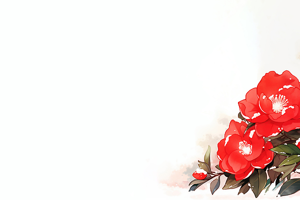 JPG 식물 계절 꽃 컬러 백그라운드 잎 일러스트 자연 생명 건강 풍경 환경 성장 생태계 식물원 장면 동백 조화 꽃프레임 만개 뷰티풀 국내일러스트 AI일러스트 AI콘텐츠 프레임 파일형식