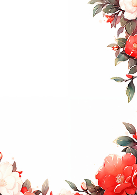 JPG 식물 디자인 꽃 선 컬러 백그라운드 잎 패턴 일러스트 자연 그래픽 장식 공백 원예 동백 조화 꽃프레임 뷰티풀 창의성 스타일 국내일러스트 AI일러스트 AI콘텐츠 무늬 프레임 취미 생태계 파일형식