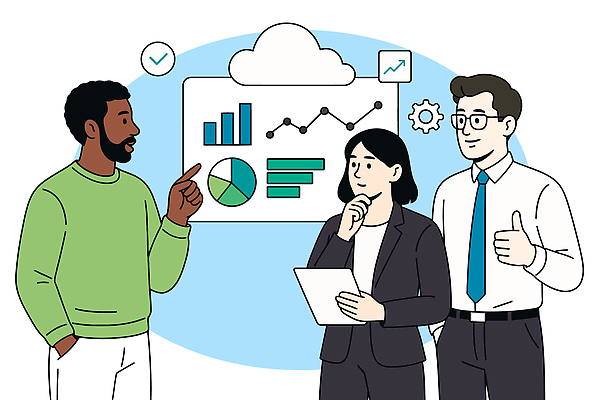 여자 남자 일러스트 비즈니스 회의 커뮤니케이션 그래프 협력 사람 사무실 자료 정보 발표 시장 토론 분석 하이테크 기획 전략 의견 공유 서류판 국내일러스트 AI파일 컨셉 기술 사무용품 파일형식 벡터