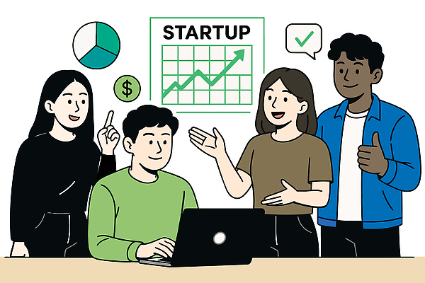 일러스트 회사 비즈니스 회의 그래프 협력 아이디어 노트북 성장 발표 목표 계획 군중 토론 분석 투자 하이테크 창업 수익 서류판 피드백 국내일러스트 AI파일 컨셉 기술 사람 경제 전자제품 사무용품 자영업 파일형식 벡터