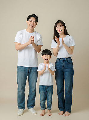 JPG 편집이미지 부부 행복 감정 아들 어린이 백그라운드 가족 엄마 기념 함께함 웃음 촬영 청바지 아빠 박수 가족사진 단순화된 의료성형뷰티 편집실사 AI인물포토 AI콘텐츠 커플 컨셉 바지 관계 표정 사람 손짓 CG 파일형식 단체사진 AI포토