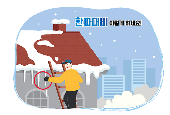 자연요소 건축물 계절 모션 날씨 사람 도구 자연재해 치우기 파일형식 벡터 지붕 남자 사다리 겨울 준비물 건물 도시 눈치우기 위생 작업 안전 기온 쌓기 일러스트 국내일러스트 AI파일 준비 추위 눈 한파주의보