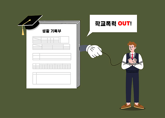 교육 컨셉 폭력 사회이슈 파일형식 벡터 학교 학생 반대 문자 안내 참여 모션 예방 안전 생활 보호 도움 문제 의식 일러스트 국내일러스트 AI파일 학교폭력