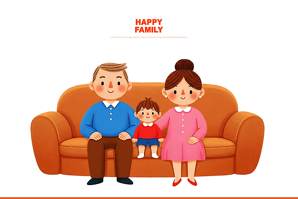 PSD 옷 여자 남자 행복 어린이 일러스트 가족 모션 함께함 웃음 앉기 일상 소파 머리 다정 공간 표현 체험 연령 가족사진 국내일러스트 감정 컨셉 의자 관계 표정 사람 라이프 신체부위 파일형식 단체사진