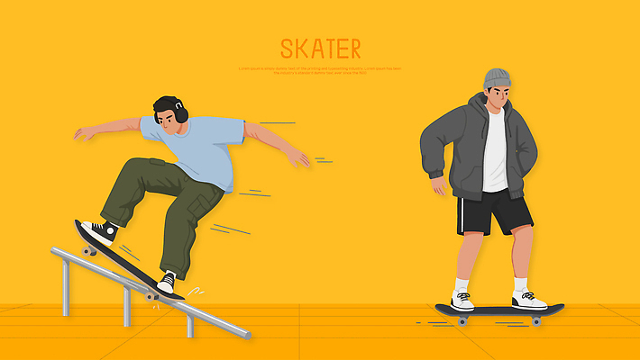 옷 남자 스포츠 일러스트 모션 거리 취미 친구 운동 기찻길 스케이트 도전 관찰 스케이트보드 연령 스케이터 유산소운동 국내일러스트 AI파일 스포츠용품 관계 운동선수 건강 사람 보드_스포츠 파일형식 벡터