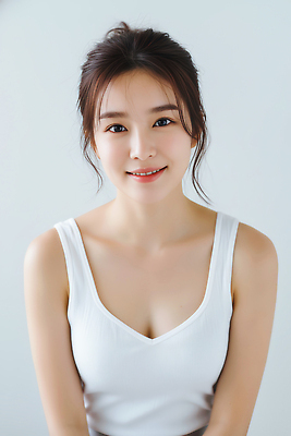 JPG 편집이미지 헤어스타일 여자 패션 표정 미소 사람 카메라 촬영 흰색 탱크톱 피부 피부관리 의료성형뷰티 편집실사 AI인물포토 AI콘텐츠 컬러 상의 신체부위 전자제품 뷰티 CG 파일형식 AI포토