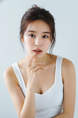 JPG 편집이미지 여자 패션 얼굴 포즈 생각 손가락 스튜디오 표정 사람 손짓 뷰티 촬영 피부관리 의료성형뷰티 스타일 편집실사 AI인물포토 AI콘텐츠 손 모션 신체부위 CG 파일형식 AI포토