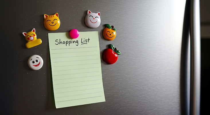 JPG 편집이미지 컬러 과일 가정 생활 장식 쇼핑 기록 메모지 오브젝트 준비 냉장고 자석 리스트 편집실사 AI컴퓨터그래픽 AI콘텐츠 사무용품 가전제품 CG 파일형식