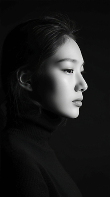JPG 편집이미지 헤어스타일 여자 실루엣 얼굴 예술 백그라운드 조명 흑백 표정 사람 옆모습 검은색 촬영 특징 의료성형뷰티 편집실사 AI인물포토 AI콘텐츠 뷰포인트 컬러 촬영기법 신체부위 CG 파일형식 AI포토