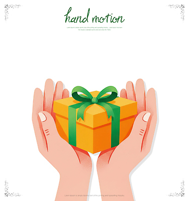 PSD 손 디자인 기념일 행복 감정 리본 컬러 일러스트 포장 선물 이벤트 상자 축하 인사 주기 전달 감사 획득 사라 순간 국내일러스트 컨셉 모션 신체부위 예절 파일형식