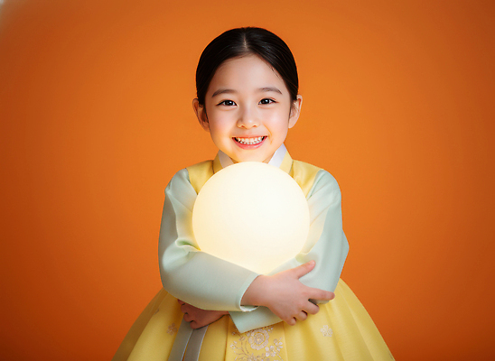 JPG 편집이미지 행복 감정 어린이 포즈 백그라운드 웃음 소녀 태양 촬영 주황색 기쁨 아기 전통의상 한복 구슬 의료성형뷰티 편집실사 AI인물포토 AI콘텐츠 자연요소 한국전통 전통 여자 컬러 표정 사람 CG 파일형식 AI포토