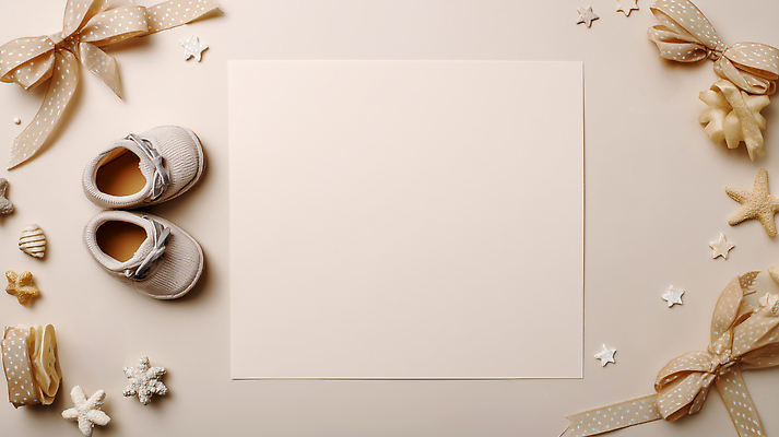 JPG 편집이미지 리본 백그라운드 신발 프레임 장식 아기용품 흰색 아기 신생아 오브젝트 준비 아이템 평면 스타일 편집실사 AI포토 AI콘텐츠 컬러 사람 CG 파일형식