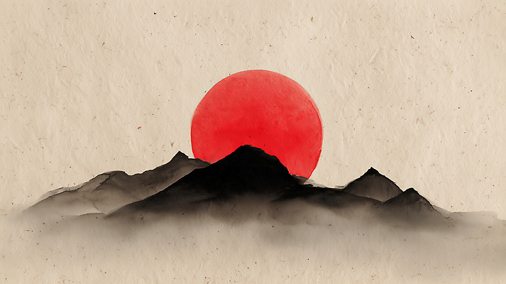 JPG 실루엣 지구 예술 컬러 백그라운드 일러스트 자연 하늘 수채화 새해 산 그림자 풍경 빨간색 빛 태양 일몰 시간 그림 지평선 국내일러스트 AI일러스트 AI콘텐츠 자연요소 촬영기법 노을 생태계 파일형식