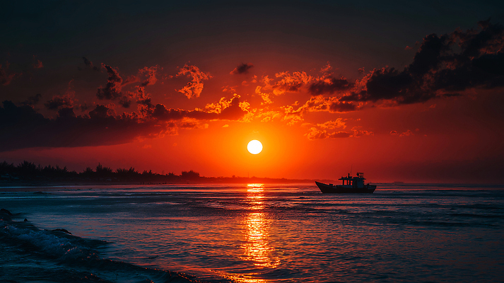 JPG 나무 편집이미지 바다 이동 자연 하늘 풍경 물 태양 반사 일출 사진촬영 일몰 저녁 장면 편집실사 AI컴퓨터그래픽 AI콘텐츠 자연요소 식물 컨셉 노을 촬영 야간 CG 생태계 파일형식