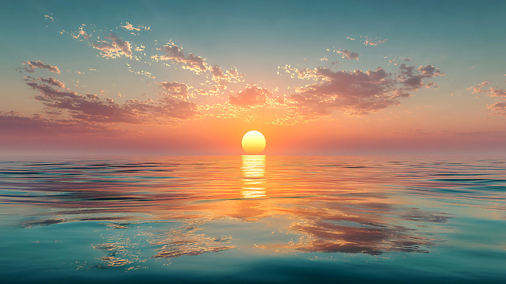 JPG 편집이미지 여유 바다 자연 하늘 수채화 풍경 빛 태양 반사 일출 일몰 수면 저녁 뷰티풀 수평선 편집실사 AI컴퓨터그래픽 AI콘텐츠 자연요소 감정 물 노을 야간 CG 생태계 파일형식