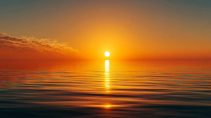 JPG 편집이미지 물결 바다 자연 하늘 아침 풍경 빛 반짝임 태양 노란색 일출 주황색 수면 수평선 편집실사 AI컴퓨터그래픽 AI콘텐츠 주간 자연요소 컬러 모션 물 노을 CG 생태계 파일형식